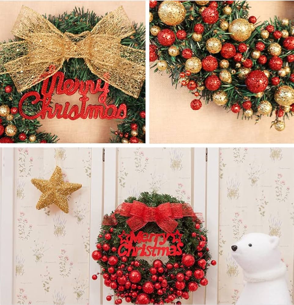 クリスマス　リース　デコレーション　壁飾り Amazon.co.jp: クリスマスリース オーナメント おしゃれ 壁飾り